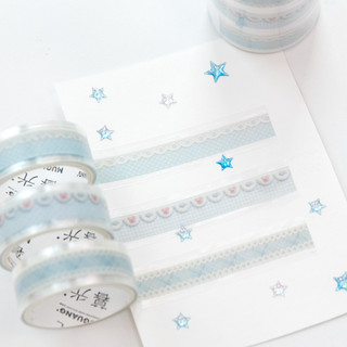 ENWEI 15mm * 2m 1 Cuộn [Huayang Fantasy Dream Series] Váy kẻ sọc thơm mùa xuân hoa PET Băng Washi cho tạp chí Album ảnh Nhãn dán trang trí viền