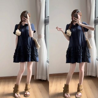 Váy babydoll dáng xòe thắt eo xếp ly chiết eo nhẹ nhàng dáng xòe -Váy bèo tầng siêu xinh