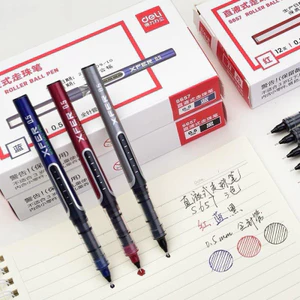 Hộp 12 Bút Kim Mực Gel Deli - Bút Nước Chính Hãng Viết Mượt Không Tắc Mực Không Nhòe