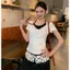 Phong cách Hàn Quốc Niche Giả hai mảnh chấm bi ngắn tay nữ đầu mùa hè Phong cách mới Áo thun đeo vai trang trọng thông thường Slim-Fit Slimm