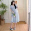 Trang phục bà bầu mùa hè chấm bi dài vừa phải