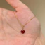 Mặt dây chuyền trái tim zircon màu đỏ đơn giản khí chất thời trang Vòng cổ nữ cá tính và đa năng
