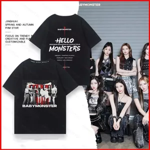 YB1 BABYMONSTER tour du lịch thế giới HELLO MONSTER Áo thun Kpop RAMI AHYEON RORA PHARITA ASA tay ngắn BY1