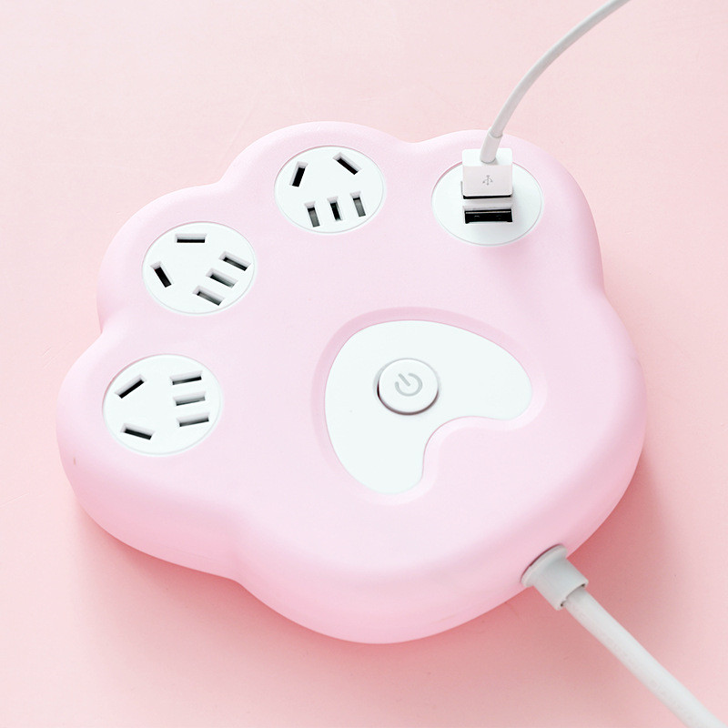 Ổ cắm chuyển đổi máy tính để bàn móng vuốt mèo sáng tạo có dải nguồn USB Ký túc xá văn phòng tại nhà Ổ cắm xốp Kéo đường bảng điều khiển HYDQ