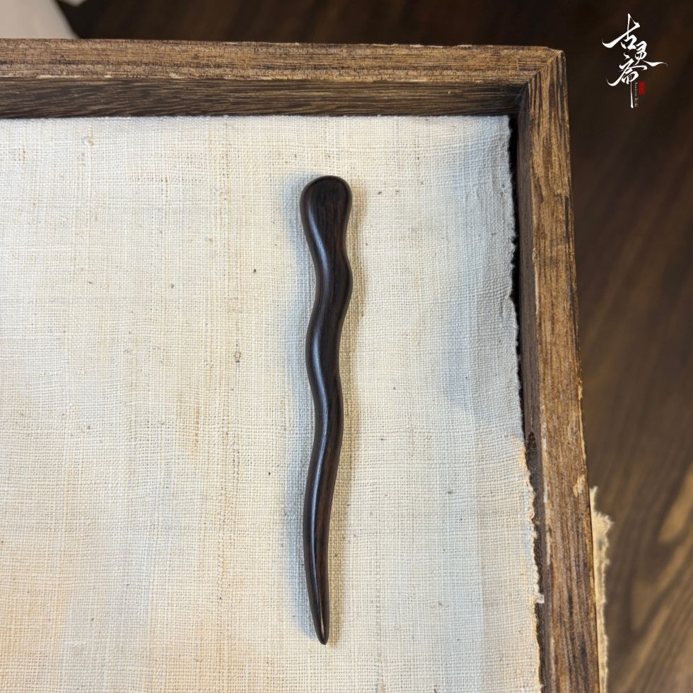 WHX [Bộ sưu tập kẹp tóc gỗ đàn hương 12cm] Kẹp tóc gỗ đàn hương nguyên bản#发簪#发钗