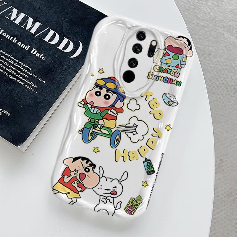 Vỏ Cho Redmi Note 8 Pro Redmi 9 Prime POCO M2 Vỏ Kem Hoạt Hình Crayon Shin-chan Cặp Đôi TPU Mềm 3D Sóng Silicon Vỏ Điện Thoại