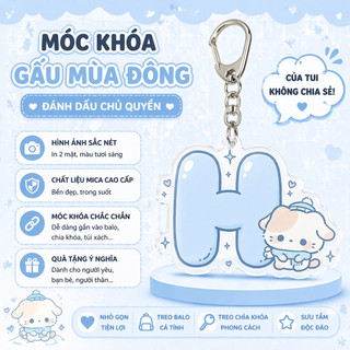 móc khoá chữ cái gấu mùa đông dễ thương - trí decor shop