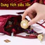Combo 10 túi dây rút đựng kẹo đính ngọc trai, tua rua sáng tạo, 16x17cm, vải satin nhung, quà cưới