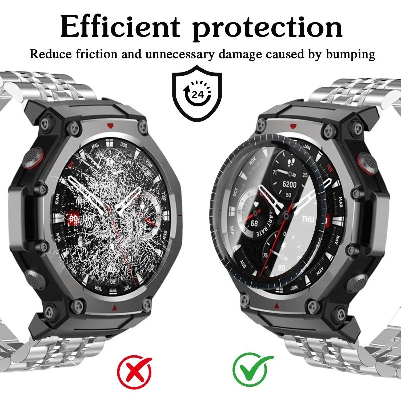 2-10 Chiếc Đồng Hồ Bảo Vệ Màn Hình Cho Amazfit Falcon Balance 2 Active 2 Zepp E Square Max Circle Black Edge Glass Film Cho Amazfit Watch 3 T-Rex 3 2 Cheetah Pro HD Kính Cường Lực Phim