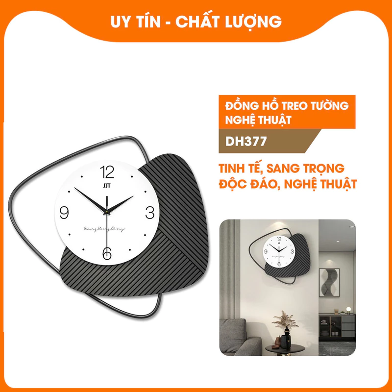 Đồng hồ treo tường đơn giản trang trí phòng khách, đồng hồ treo tường trang trí DH377 chuyên đồ nội thất giá kho — ảnh 1