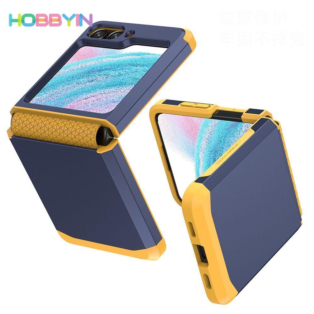 HOBBYIN 1 Cái Cho Z Flip 3 / 4 / 5, Bản Lề Armor Vỏ Điện Thoại, PC TPU Full Cover Bảo Vệ Điện Thoại Di Động Bảo Vệ Cho Điện Thoại Galaxy