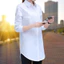 Áo sơ mi nữ dáng rộng màu trắng trơn size S-6XL, phù hợp mặc hàng ngày