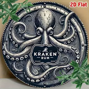 CIFbuy Kraken Gia Vị Rum Bạch Tuộc Vintage Kim Loại Ký Tròn 8 Inch Nhôm Treo Tường Nghệ Thuật Nhà Thanh Quán Rượu Trang Trí