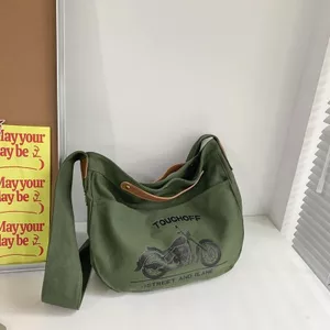 Túi Vải Dung Tích Lớn Túi Nữ Phong Cách Mới Phù Hợp Với Nữ Túi Bông Tai Kẹp Túi Đeo Vai Nam Xe Máy Túi Nữ