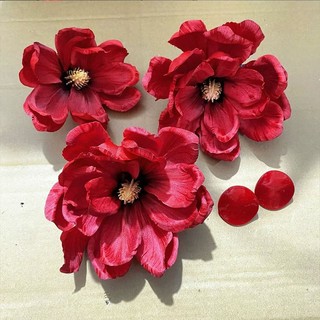 1 Bộ Mũ Buộc Tóc Hoa Đỏ Cô Dâu - Phụ Kiện Thời Trang Cho Đám Cưới
