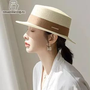 Nhíp Flat Top Hat thời trang Nhật Bản cho nữ, phù hợp đi biển