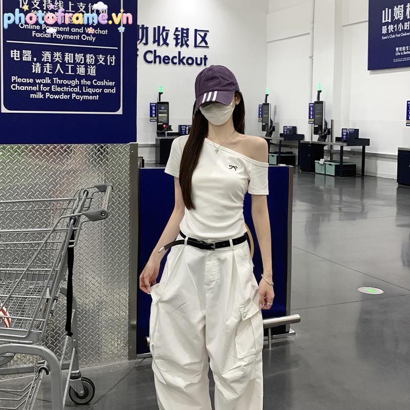 Photoframe Hàn Quốc Nơ Thêu Tay Ngắn Đa Năng Slim Áo Thun Nữ VN