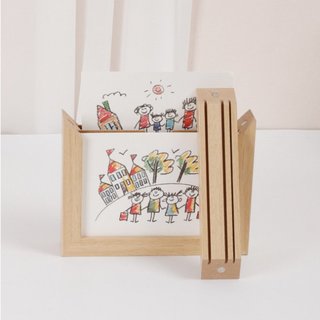 Khung lưu trữ nghệ thuật trẻ em Hộp trưng bày bằng gỗ Giá treo tường từ tính Bộ sắp xếp bộ nhớ Vẽ Keeper