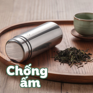 Thép không gỉ Matcha Trà Caddy Kín Khí Nắp Đôi Chống Ẩm Lưu Trữ Di Động Thiếc
