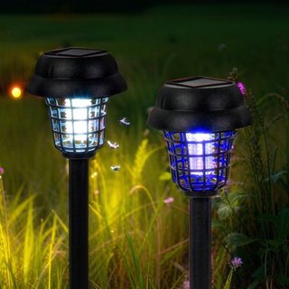 Đèn bẫy muỗi năng lượng mặt trời Quạt UV ngoài trời Sân vườn chống nước Ban công Màu đen im lặng