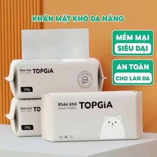 Khăn mặt khô dùng 1 lần Top Gia, đa năng mềm mịn siêu dai an toàn cho làn da, không xơ bông