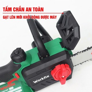 (CHÍNH HÃNG) Máy Cưa Xích Pin WORKFIX WF-CS12CP, Lam Xích Dài 12inch, Tra Nhớt Tự Động - Không Chổi Than
