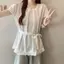 Áo sơ mi ngắn tay viền nấm ngọt ngào kiểu Pháp, phù hợp mặc cùng áo khoác ngoài cho mùa hè