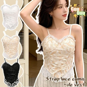 1 / 2 Áo Corset không tay cổ chữ V - Miếng đệm ngực tích hợp - Dây đeo ren có thể điều chỉnh - Áo ba lỗ định hình thắt lưng - Thời trang, Đa năng, Y2K [Giao hàng miễn phí]