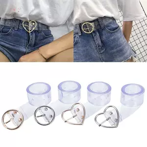 HNKMP Nữ Dài Trong Suốt Thắt Lưng Trái Tim Pin Bule Eo Nữ Thắt Lưng Thắt Lưng Quà Tặng .