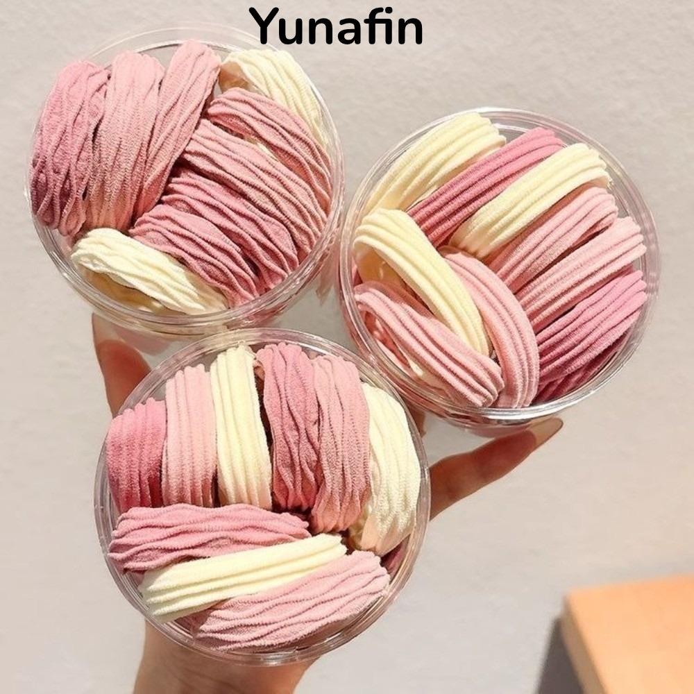 YUNAFIN 10 Dây Buộc Tóc Độ Đàn Hồi Cao, Giá Đỡ Đuôi Ngựa Co Giãn Mềm Mại Nhiều Màu, Vải Dệt Kim Liền Mạch Đa Phong Cách Phụ Kiện Tóc Bền Đẹp Bé Gái