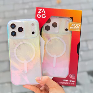 Ốp Lưng ZAGG Iridescent Hiệu Ứng Lông Vũ Cho iPhone - Hỗ Trợ Sạc Không Dây Từ Tính, Chống Trơn Trượt