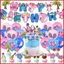ST2 Lilo Stitch chủ đề hoạt hình dễ thương trẻ em trang trí tiệc sinh nhật biểu ngữ bánh topper bóng bay TS2