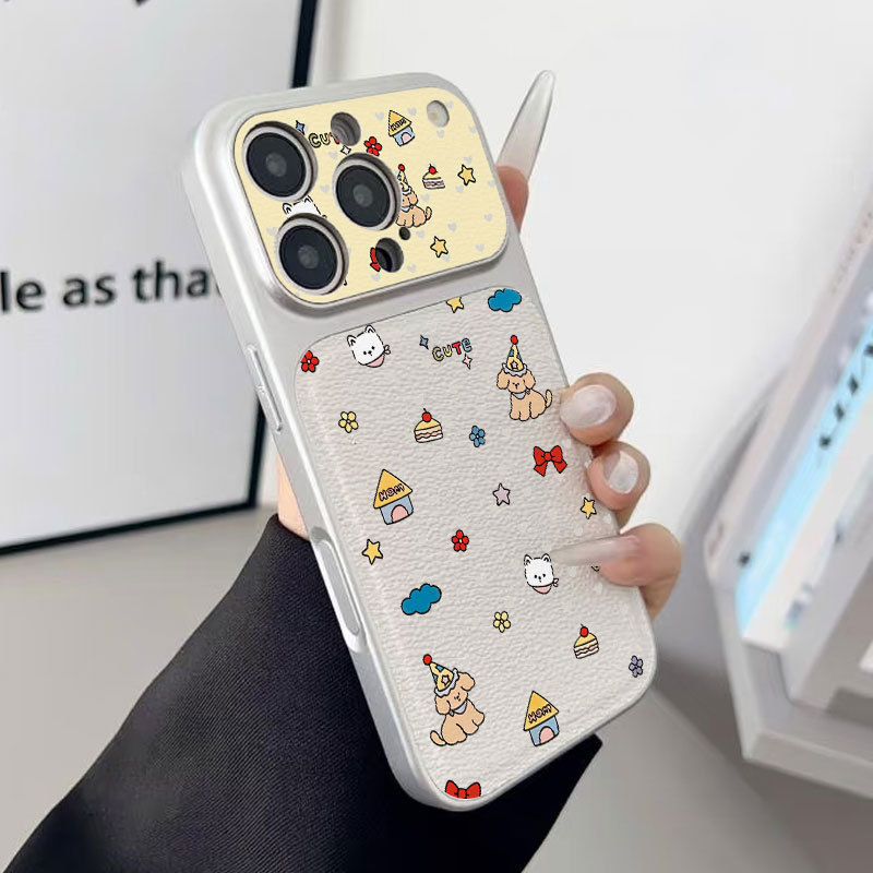 Ốp lưng iPhone Puppy Kitten Bao da mềm cao cấp dành cho máy ảnh - iP 7/8/X/XS/XR/11/12/13/14/15/16/17/Plus/Air/Pro/Max