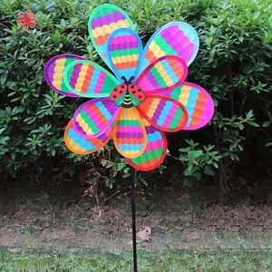 MJnmc 1 Chiếc Ngoài Trời Hai Lớp Màu Cối Xay Gió Đồ Chơi Trẻ Em Nhiều Màu Sắc Gió Spinner Nhà Trang Trí Sân Vườn Công Viên Cảnh Quan Khu Trang Trí Mới