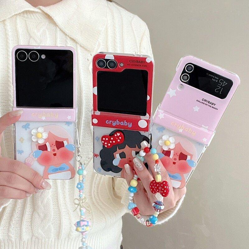Thích Hợp Cho Samsung Galaxy ZFlip7 zflip6 Big Face Crying Baby Phone Case Dây Gấp Vỏ Cứng Cho Z Flip 7 6 5 4 3 5G N3 Flip MixFlip 2 Vỏ Bảo Vệ