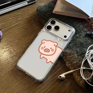 Bột Piggy với bắp cải cho iPhone 17pro trường hợp 15/14/13/12 lỗ lớn