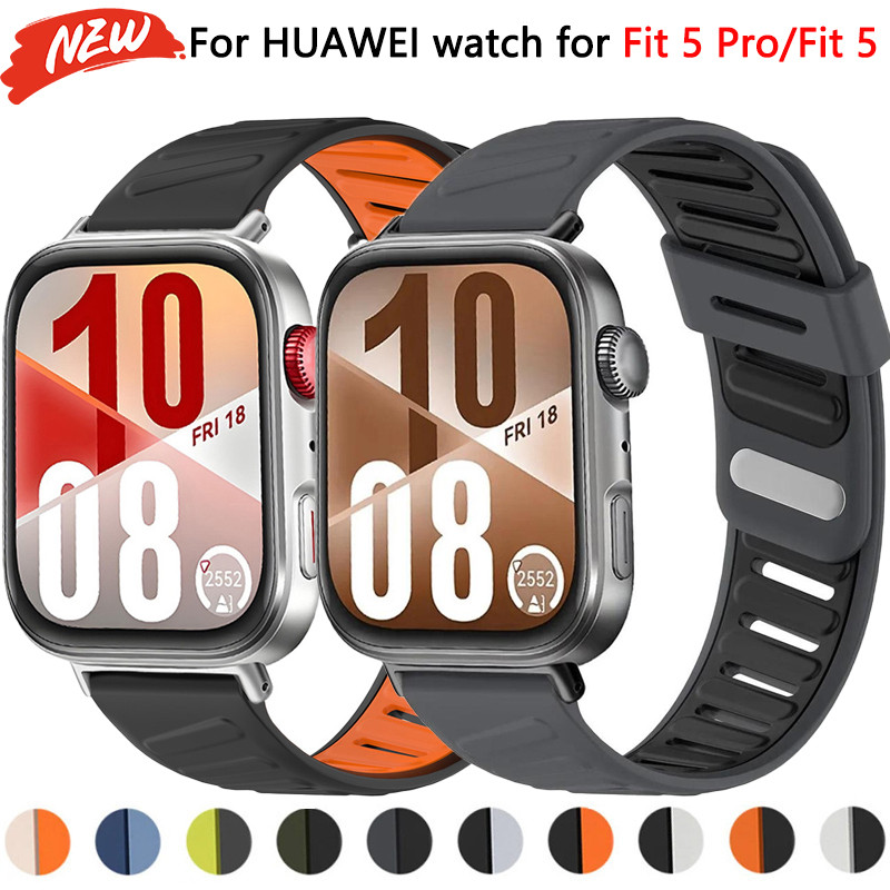 Dây đeo silicon hai tông màu thể thao từ tính cho Huawei Watch Fit 5/Fit 5 Pro/Fit 4 Pro/Fit 4/Fit 3