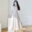 Váy Jacquard dập nổi Thiết kế thích hợp mùa hè cho nữ, Váy dài hoa kiểu Pháp nhẹ nhàng cổ điển