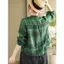 Sản phẩm mới Áo sơ mi ngắn kẻ sọc nữ cổ chữ V dáng rộng phong cách mỏng Áo Cardigan cỡ lớn