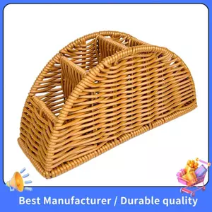 Giỏ đựng điều khiển từ xa dệt tay, Boho Để bàn sắp xếp lưu trữ TV Điều khiển từ xa, Đồ dùng cho gia đình,