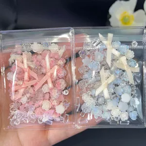 Huayu Hồng Xanh Series Nhựa Mịn Nhấp Nháy Hoa Hồng Tự Làm Phụ Kiện Làm Móng Tay Thẻ Gạch Bút Chì Mài Dây Buộc Túi Đau Chất Liệu