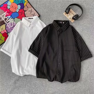 Áo sơ mi đơn sọc dọc sọc dọc cao cấp phong cách đường phố cổ điển dành cho nam và nữ