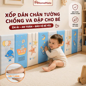 Xốp Dán Chân Tường HomeMate Chống Va Đập Cho Bé – Tấm Xốp XPE Tự Dính Bảo Vệ Tường, Không Hại Tường