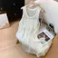 Áo vest cổ chữ U màu xanh phong cách lười biếng Áo dệt kim xẻ tà Áo dài vừa phải