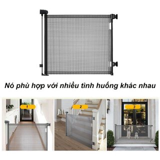 Cổng an toàn cho bé có thể thu vào Rào chắn cửa cầu thang Lưới PVC có thể gập lại Sử dụng trong nhà
