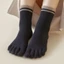 3 Đôi Nữ Thời Trang Cà Phê Cotton Thoáng Khí Mắt Cá Chân Tất Năm Ngón Chân Nữ 5 Ngón Tất