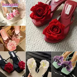 BORAGETE 1 Cặp Khóa Giày Hoa Bướm Cổ Tích Thái Lan, Mô Phỏng Bông Lan Phalaenopsis Xăng đan Hoa, Thiết Kế Cá Tính Phụ Kiện Giày Hoa Ngọt Ngào
