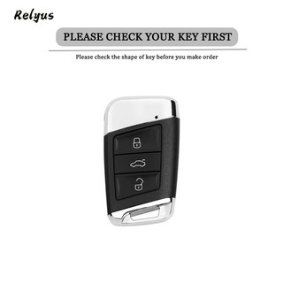 Vỏ chìa khóa điều khiển từ xa ô tô bằng da Fob Vỏ giữ cho VW Volkswagen Magotan Magotan GTE Passat B6 B7 B8 CC Arteon cho Skoda Fabia Superb A7 Kodiaq