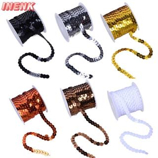 INENK Viền Sequins, 5M Loose Paillettes, Đầy Màu Sắc Sáng Bóng Tròn 6mm Trang Trí Hàng Thủ Công Vải Phụ Kiện / Túi / Quần Áo