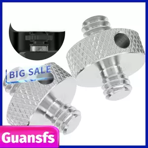 Guansfs Guansfs Tbest 1 / 4in Bộ chuyển đổi từ nam sang vít bằng thép không gỉ Gắn hai mặt cho chân máy ảnh Chân đế thiết bị phim siêu nhỏ Bạc 2 chiếc
